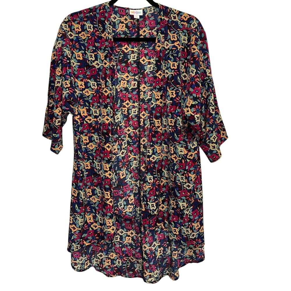 LulaRoe Small Multicolor Floral Kimono Cardigan Boho Duster